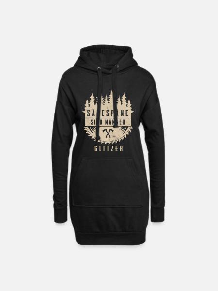 Holzfäller Sägespäne Sind Männer Glitzer - Hoodie-Kleid - Schwarz