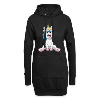 Licorne Daisy - Sweat-shirt à capuche long Femme - noir - Devant