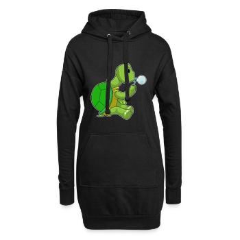 Bulles de savon Tortue - Sweat-shirt à capuche long Femme - noir - Devant