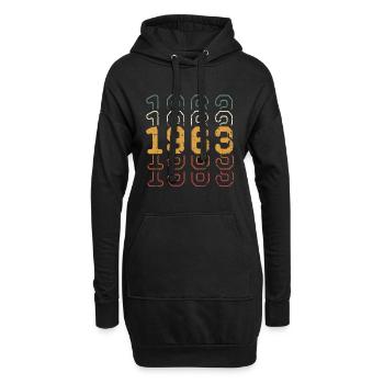 1963 - Hoodie-Kleid - Schwarz - Vorne