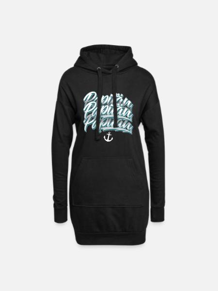 Papitän Segeln Segler Kapitän Papa Vater - Hoodie-Kleid - Schwarz