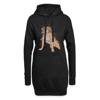 American Staffordshire Terrier avec lunettes de soleil - Sweat-shirt à capuche long Femme - noir - Devant