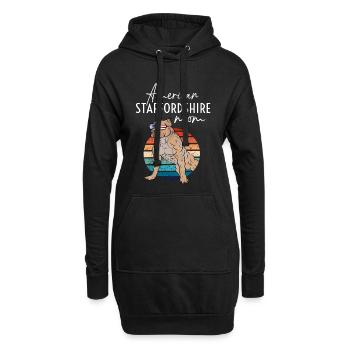 American Staffordshire Mom Vintage - Hoodie-Kleid - Schwarz - Vorne