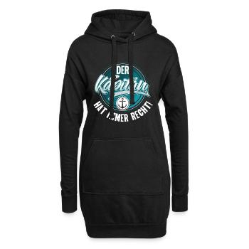 Kapitän Motorboot Segeln Boot Schiff - Hoodie-Kleid - Schwarz - Vorne