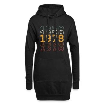 1978 - Sweat-shirt à capuche long Femme - noir - Devant
