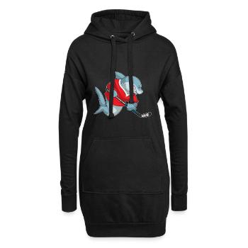 Croquant de hockey sur glace Shark - Sweat-shirt à capuche long Femme - noir - Devant