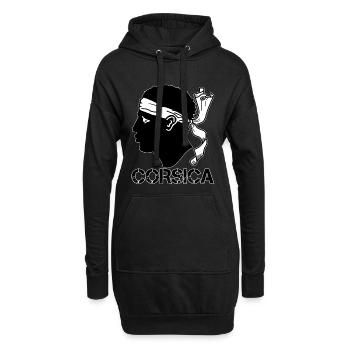 Corsica Drapeau Tête de Maure - Sweat-shirt à capuche long Femme - noir - Devant