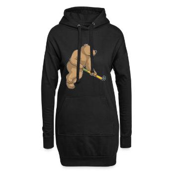 Hockey sur gazon Bear Stick - Sweat-shirt à capuche long Femme - noir - Devant