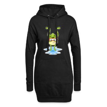 Frosch Taucher Schnorchel Tauchen - Hoodie-Kleid - Schwarz - Vorne