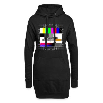 Testbild Sendeschluss 80er 90er Jahre Party Kostüm - Hoodie-Kleid - Schwarz - Vorne