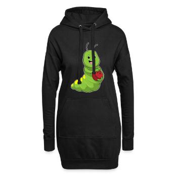 Boule de bowling Chenille - Sweat-shirt à capuche long Femme - noir - Devant