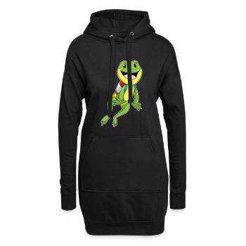 Frosch Jetpack - Hoodie-Kleid - Schwarz - Vorne