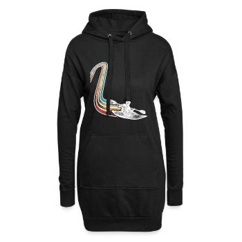 Kajak Kajakfahrer Kajaker Retro Vintage - Hoodie-Kleid - Schwarz - Vorne