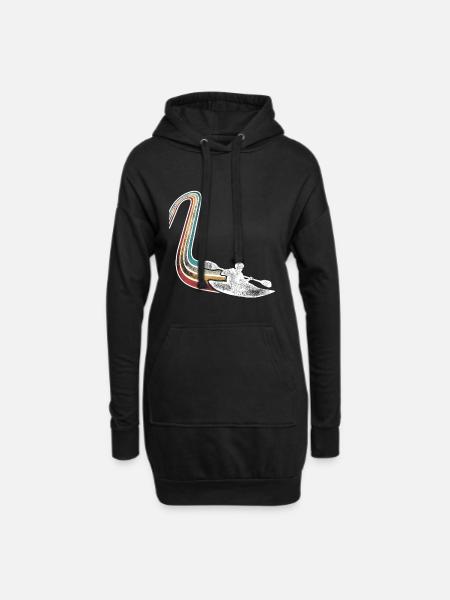 Kajak Kajakfahrer Kajaker Retro Vintage - Hoodie-Kleid - Schwarz