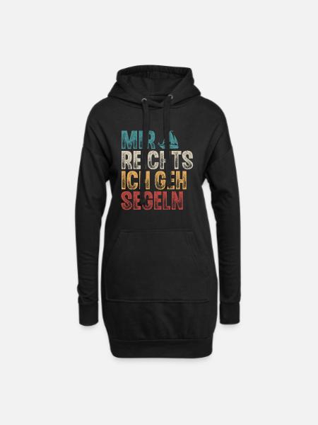 Segeln Segler Segelboot Retro Vintage - Hoodie-Kleid - Schwarz