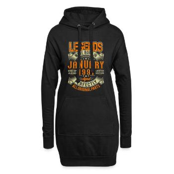 1991 Januar Geburtstag Legende - Hoodie-Kleid - Schwarz - Vorne