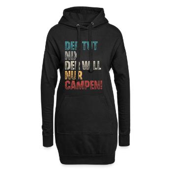 Campen Camping Retro Vintage - Hoodie-Kleid - Schwarz - Vorne