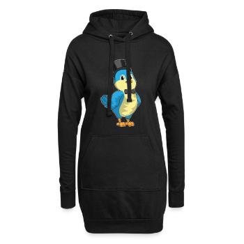 Mariage avec le chapeau haut-de-forme Bird Groom - Sweat-shirt à capuche long Femme - noir - Devant