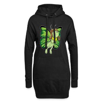 Casquette de pilote de pilote papillon - Sweat-shirt à capuche long Femme - noir - Devant