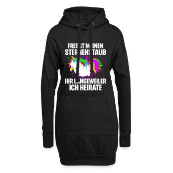 Einhorn Junggesellinnenabschied - Hoodie-Kleid - Schwarz - Vorne