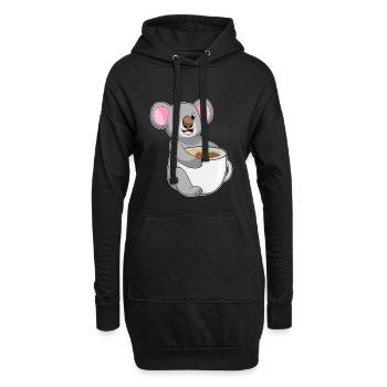 Koala Kaffee Tasse - Hoodie-Kleid - Schwarz - Vorne