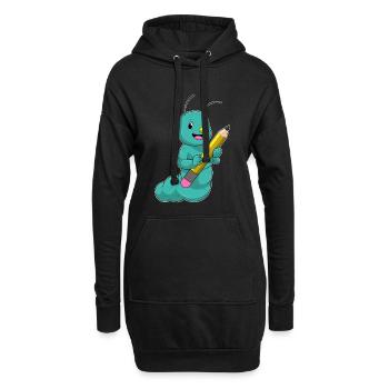 École de crayons des élèves Caterpillar - Sweat-shirt à capuche long Femme - noir - Devant