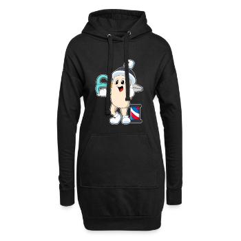 Laca pour coiffure ciseaux - Sweat-shirt à capuche long Femme - noir - Devant