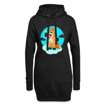 Nuages de cheval - Sweat-shirt à capuche long Femme - noir - Devant