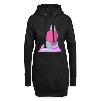 Nilpferd Yoga Fitness Gymnastik - Hoodie-Kleid - Schwarz - Vorne