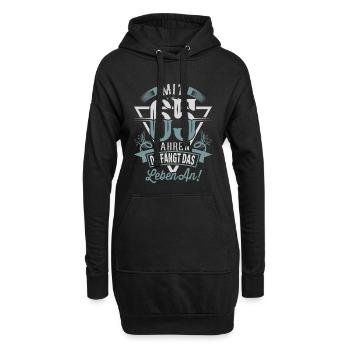 65. Geburtstag Da Fängt Das Leben An - Hoodie-Kleid - Schwarz - Vorne