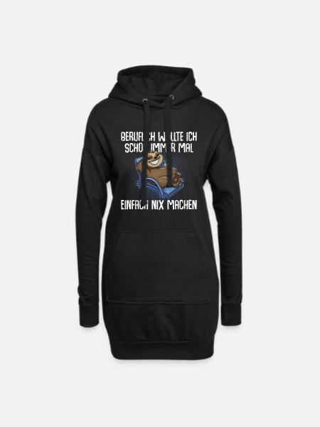 Faultier Beruf - Hoodie-Kleid - Schwarz