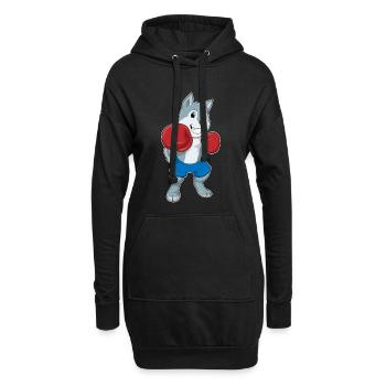Boxer Dog Gants de boxe Boxe Boxe - Sweat-shirt à capuche long Femme - noir - Devant