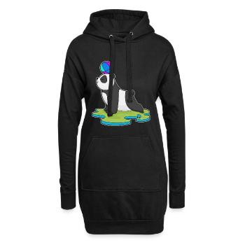 Panda Yoga Fitness Gymnastik - Hoodie-Kleid - Schwarz - Vorne