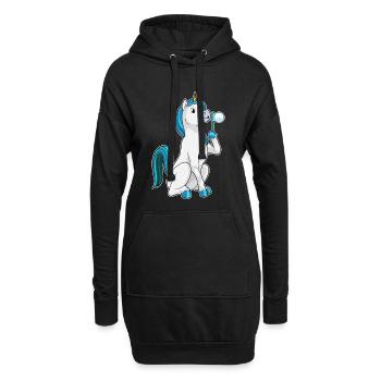 Bulles de savon licorne - Sweat-shirt à capuche long Femme - noir - Devant