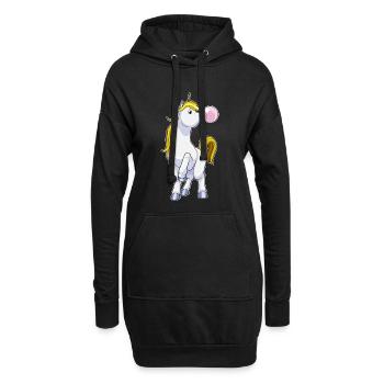 Einhorn Kaugummi - Hoodie-Kleid - Schwarz - Vorne