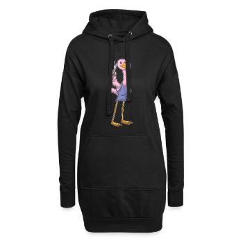 Ciseaux de coiffure Flamant Rose - Sweat-shirt à capuche long Femme - noir - Devant