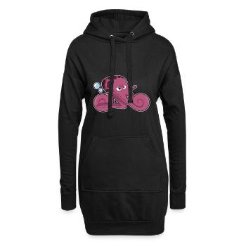 Krake Motorrad - Hoodie-Kleid - Schwarz - Vorne