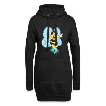 Biene Rollschuhfahren Rollschuhe - Hoodie-Kleid - Schwarz - Vorne
