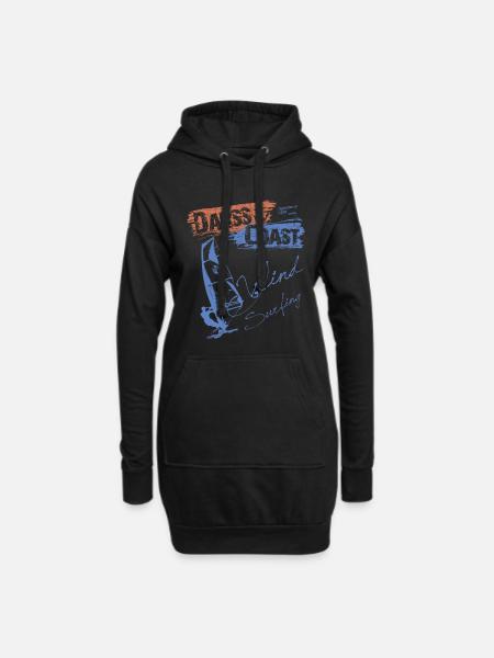 DarssCoast WINDSURFING - SURFER WINDSURFER - Hoodie-Kleid - Schwarz
