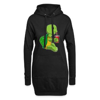 Schildkröte Becher to go - Hoodie-Kleid - Schwarz - Vorne