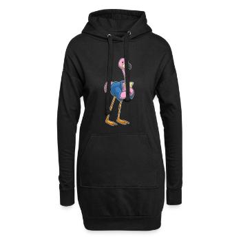 Bureau du secrétaire des flamants - Sweat-shirt à capuche long Femme - noir - Devant