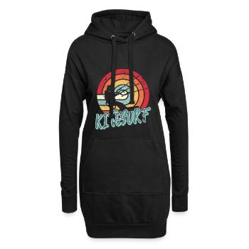 Kitesurfen Kitesurf Kitesurfer Kiteboard - Hoodie-Kleid - Schwarz - Vorne
