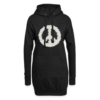 Signe de paix Daisy - Sweat-shirt à capuche long Femme - noir - Devant