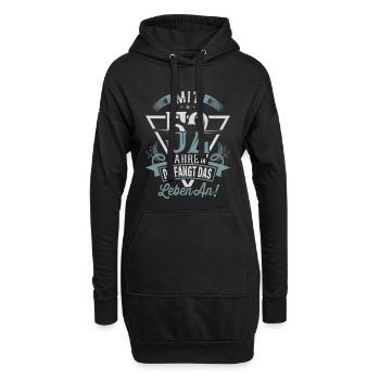 52. Geburtstag Da Fängt Das Leben An - Hoodie-Kleid - Schwarz - Vorne