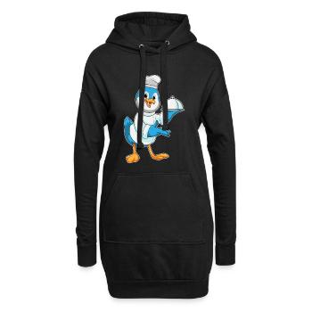 Cuisine d’oiseaux Cuisine de cloches Cuisine - Sweat-shirt à capuche long Femme - noir - Devant