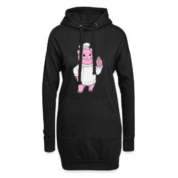 Cuisinier Chef Cuisinier Chapeau - Sweat-shirt à capuche long Femme - noir - Devant