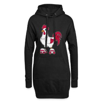 Hahn Rollschuhfahren Rollschuhe - Hoodie-Kleid - Schwarz - Vorne