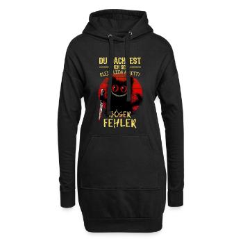 Böser Fehler Grinsekatze Verrückte Katze Messer - Hoodie-Kleid - Schwarz - Vorne