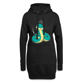 Schlange Maler Pinsel Malen - Hoodie-Kleid - Schwarz - Vorne