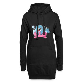 Baignoire pour dauphins - Sweat-shirt à capuche long Femme - noir - Devant